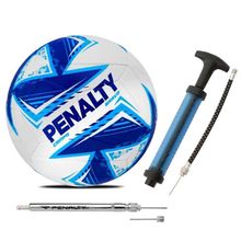 Bola De Futebol Campo Penalty Bravo Xxv + Bomba De Ar Penalty + Calibrador De Bolas Penalty Azul + Azul + Cinza Genêro Homem