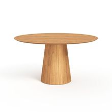 Mesa De Jantar Redonda 150cm Scandi 8 Lugares Lamina Natural De Madeira Mel