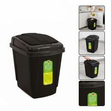 Lixeira Com Tampa Click Cesto Lixo Portatil Pia Banheiro Escritorio Cozinha 4,5 Litros Preto