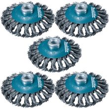 Escova De Aço Tipo Cônica Fio Trançado 100mm M14 Makita D-55407 - 5 Unidades