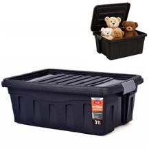 Caixa Organizadora Mudanca Rodinhas 31 Litros Maleta Grande Carrinho Container Empilhavel Multiuso Porta Alimentos Brinq