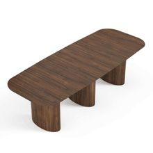 Mesa De Jantar Orgânica Tivoli 320cm X 110cm 10 Lugares Lamina Cinamomo Castanho