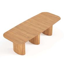 Mesa De Jantar Orgânica Tivoli 320cm X 110cm 10 Lugares Lamina Cinamomo Mel