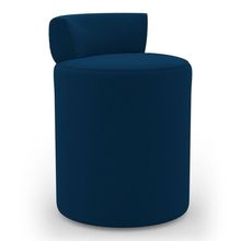 Puff Decorativo Orgânico Living Aegon Minimalista Veludo Azul Marinho - Abmaza