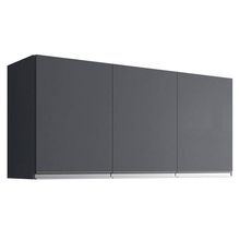 Armário De Cozinha Aéreo Andréia 120cm 3 Portas Cinza Escuro - Abmaza