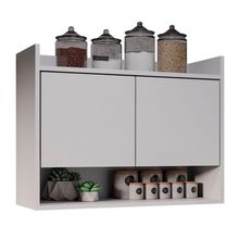 Armário Aéreo Cozinha Multiuso Cecília 70cm 02 Portas Branco - Abmaza