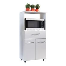Armário De Cozinha Multiuso Luna 60cm Com 02 Portas E Nicho Integrado Branco - Abmaza