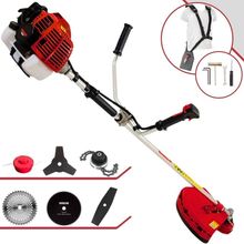 Roçadeira Profissional Lateral Kawashima Kw52l À Gasolina 52c 2,5hp + Faca 2 Pontas 330mm + Faca 40 Dentes 255mm + Faca