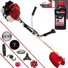 Roçadeira Kawashima Kw52l 52c 2,5hp + Faca 2 Pontas + Faca 40 Dentes + Faca 80 Dentes + Faca 6 Pontas + Escova 38 Cerda