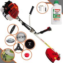Roçadeira Profissional Kawashima Kw52l À Gasolina 52c 2,5hp + Faca 2 Pontas + Faca 40 Dentes + Faca 80 Dentes + Escova