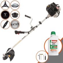 Roçadeira Profissional Lateral Kawashima Kw43le 43cc 1,7hp + Faca 2 Pontas + Faca 40 Dentes + Faca 80 Dentes + Escova 3