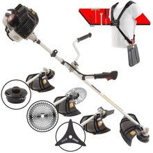 Roçadeira Profissional Lateral Kawashima Kw43le À Gasolina 43cc 1,7hp Com Faca 3 Pontas + Faca 40 Dentes Duraline 255mm