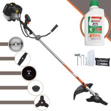 Roçadeira Profissional Terra Grh430 À Gasolina 43cc 1,7hp + Faca 2 Pontas 330mm + Faca 40 Dentes 255mm + Faca 80 Dentes