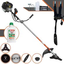 Roçadeira Profissional Terra Grh430 À Gasolina 43cc 1,7hp + Faca 2 Pontas 330mm + Faca 40 Dentes 255mm + Faca 80 Dentes