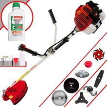 Roçadeira Kawashima Kw43l À Gasolina 43c 1,7hp + Faca 2 Pontas + Faca 40 Dentes + Faca 80 Dentes + Trimmer + Escova 38c