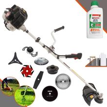 Roçadeira Kawashima Kw52le 52c 2,5hp 2t + Faca 2 Pontas + Faca 40 Dentes + Faca 80 Dentes + Faca 6 Pontas + Escova 38 Cerdas