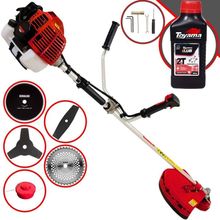 Roçadeira Kawashima Kw52l À Gasolina 52c 2,5hp + Faca 2 Pontas 330mm + Faca 40 Dentes 255mm + Faca 80 Dentes 255mm + Óleo