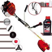 Roçadeira Kawashima Kw52l À Gasolina 52c 2,5hp + Faca 2 Pontas 330mm + Faca 40 Dentes 255mm + Faca 80 Dentes 255mm + Óleo