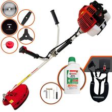 Roçadeira Profissional Kawashima Kw43l À Gasolina 43c 1,7hp + Faca 2 Pontas 330mm + Faca 40 Dentes 255mm + Faca 80 Dent