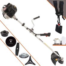 Roçadeira Profissional Lateral Kawashima Kw43le À Gasolina 43cc 1,7hp + Faca 2 Pontas 330mm + Faca 80 Dentes 255mm + Es