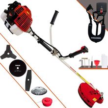 Roçadeira Profissional Lateral Kawashima Kw52l À Gasolina 52c 2,5hp + Faca 2 Pontas 330mm + Faca 80 Dentes 255mm + Esco