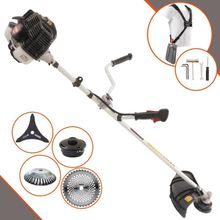 Roçadeira Profissional Lateral Kawashima Kw43le À Gasolina 43cc 1,7hp + Faca 40 Dentes Duraline 255mm 2mm + Escova Rota