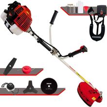 Roçadeira Profissional Lateral Kawashima Kw52l À Gasolina 52c 2,5hp + Faca 2 Pontas Duraline 330mm + Faca 80 Dentes Dur