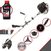 Roçadeira Profissional Lateral Kawashima Kw52le À Gasolina 52c 2,5hp 2t + Faca 2 Pontas + Faca 40 Dentes + Faca 80 Dent
