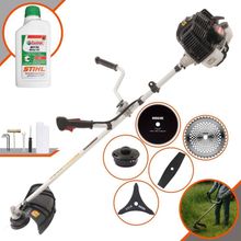 Roçadeira Profissional Lateral Kawashima Kw52le À Gasolina 52c 2,5hp 2t + Faca 2 Pontas + Faca 40 Dentes + Faca 80 Dent