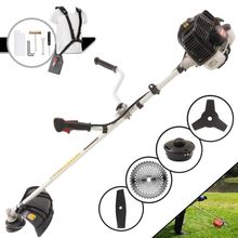 Roçadeira Profissional Lateral Kawashima Kw52le À Gasolina 52c 2,5hp 2t + Faca 2 Pontas Duraline 330mm + Faca 40 Dentes