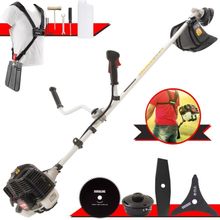 Roçadeira Profissional Lateral Kawashima Kw52le À Gasolina 52c 2,5hp 2t + Faca 2 Pontas Duraline 330mm + Faca 80 Dentes