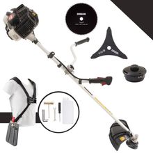 Roçadeira Profissional Lateral Kawashima Kw52le À Gasolina 52c 2,5hp Com Faca 3 Pontas + Faca 80 Dentes Duraline 255mm