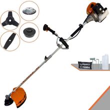 Roçadeira Profissional Lateral Terra Grhb430 À Gasolina 43cc 2t 1,7hp + Faca 3 Pontas Duraline 255mm 2,9mm + Escova Rot