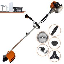 Roçadeira Profissional Lateral Terra Grhb430 À Gasolina 43cc 2t 1,7hp + Faca 3 Pontas 255mm 2,9mm + Faca 40 Dentes 255m