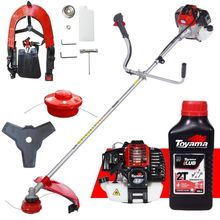 Roçadeira Profissional À Gasolina Toyama Rt52l 52cc 2hp 10.000rpm 2t + Óleo Toyama Fg50 500ml 2t