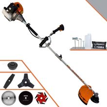 Roçadeira Profissional Terra Grhb430 À Gasolina 43cc 2t 1,7hp + Faca 3 Pontas 255mm + Faca 40 Dentes 255mm + Faca 80 De