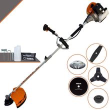 Roçadeira Profissional Terra Grhb430 À Gasolina 43cc 2t 1,7hp + Faca 3 Pontas 255mm 2,9mm + Faca 80 Dentes 255mm 1,5mm