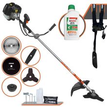 Roçadeira Profissional Terra Grh430 À Gasolina 43cc 1,7hp + Faca 2 Pontas 330mm + Faca 40 Dentes 255mm + Faca 80 Dentes