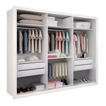 Closet Casal Sem Portas 4 Gavetas Paris Minastex Branco