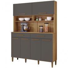 Kit Italia 6 Portas 2 Gavetas 6 Estantes Arte Moveis Cinamomo-grafite