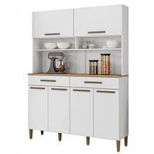 Kit Italia 6 Portas 2 Gavetas 6 Estantes Arte Moveis Branco