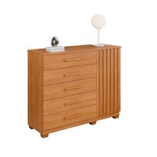 Cômoda 5 Gavetas 1 Porta 122cm Paris - Benetil Cinamomo