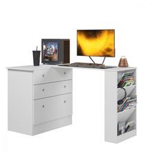 Cômoda Com Mesa Gamer Giratória Branco Qmovi Branco