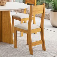 Cadeira C/2 Unid Mel Tecido Pastel Brisa Viero Mel