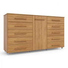 Cômoda Imperial Batrol 1 Porta 10 Gavetas Com Rodízio Freijó Freijó