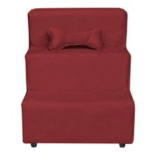 Escadinha Pet 3 Degraus Cachorro E Gato Veludo Vermelho