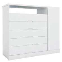 Comoda Portugal 5 Gavetas Com Sapateira 2018 Mademarcs Branco Acetinado