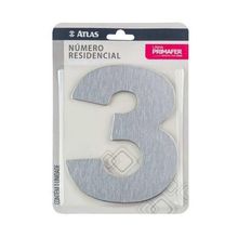 Número Residencial Adesivo Cromado 3 - Alumínio Acm - Fita 3m Vhb - Interno-externo