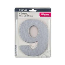 Número Residencial 9 Cromado Alumínio Acm Adesivo 3m Vhb - Uso Interno-externo