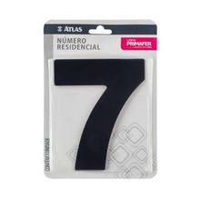 Número Residencial 7 Em Alumínio Preto Com Fita 3m Vhb - Uso Interno-externo